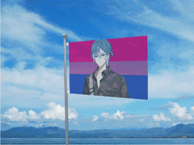 a flag with a picture of a person on it