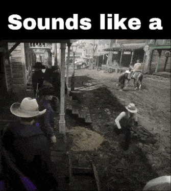 a video game scene that says sounds like a on the bottom