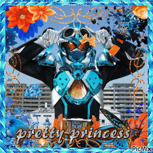 a picture of a robot with the words pretty princess below it