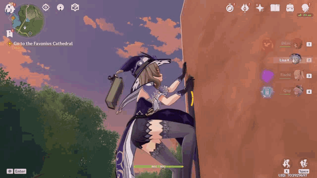 a screenshot of a video game that says go to the favionis cathedral at the top