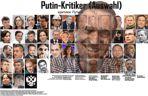 a collage of faces with the words putin-kritiker ( auswahl ) above