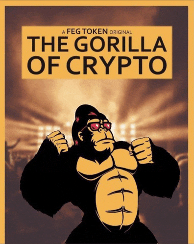 a poster for the gorilla of crypto has a gorilla on it