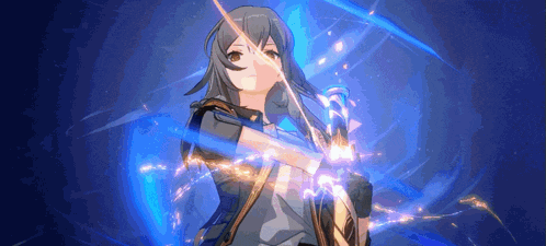 a girl in a video game is holding a sword in her hands .