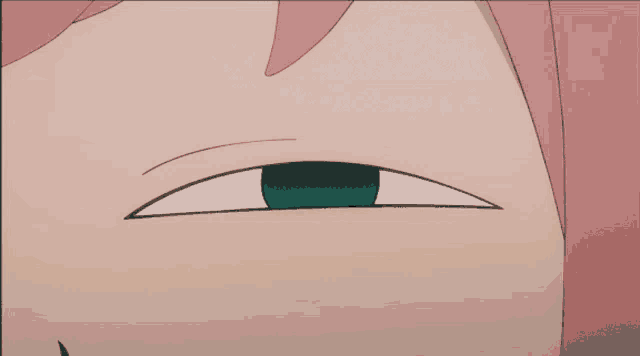 a close up of a cartoon character 's eye