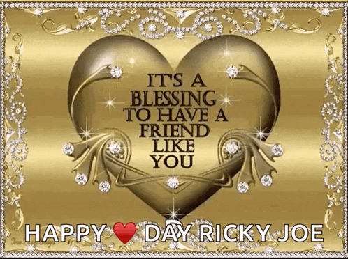 a gold heart with the words `` it 's a blessing to have a friend like you '' on it