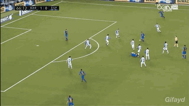 a soccer game is being shown on bein sports hd