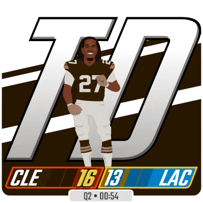 a graphic of a football player with the number 27