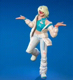 a figurine of a woman wearing white pants and a white jacket