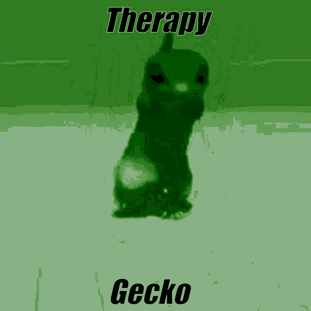 a picture of a lizard with the words therapy gecko below it