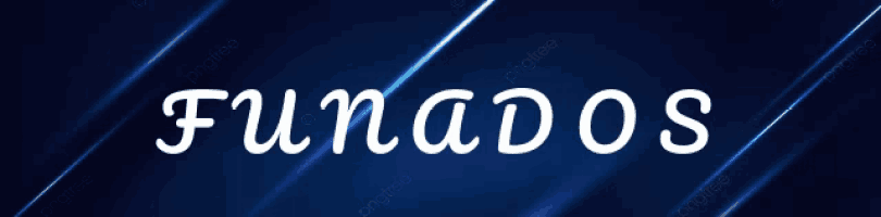 the word funados is written in white on a blue background