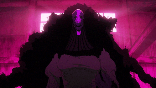 a person with a purple heart on their head