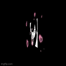 a black and white drawing of a clown with hearts around him .