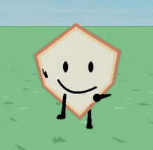 a cartoon character with arms and legs is standing in a field