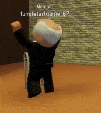 a cartoon character with a cane and the name member on the bottom