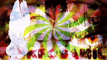 a painting of a woman 's face with the word " organic " on the bottom right