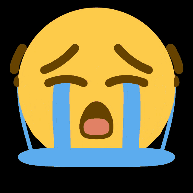 a crying face with tears coming out of its eyes