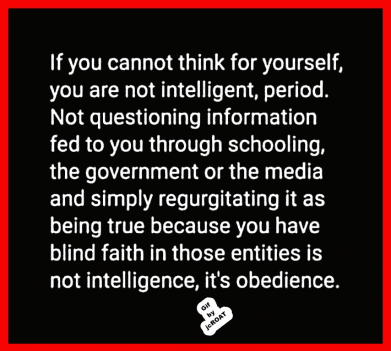 if you cannot think for yourself you are not intelligent