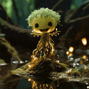 a small plant with a smile on its face