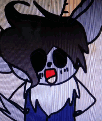 a close up of a cartoon character with a beard