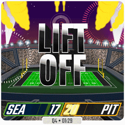 a football stadium with the words lift off on the top