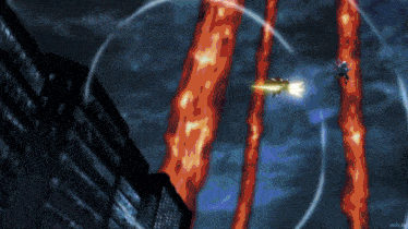 a computer generated image of a battle between a fighter jet and a monster