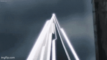 a white umbrella is flying in the air in front of a cloudy sky .
