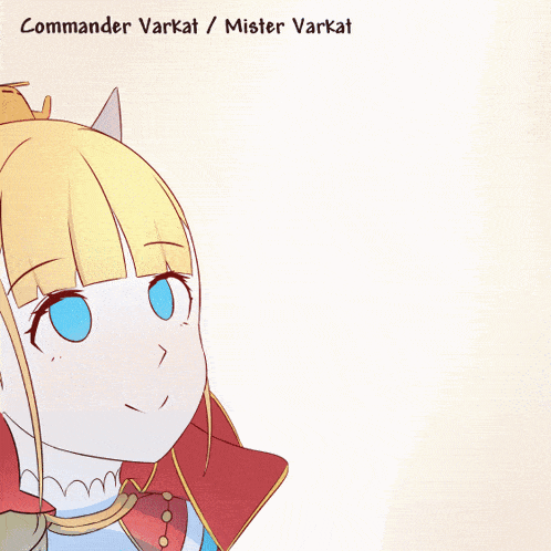 a cartoon drawing of a girl with a crown on her head and the name commander varkat