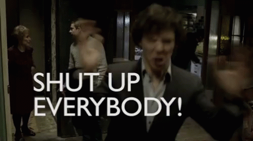 Shut Up Everybody, I'M Trying To Think! - Sherlock GIF - Concentrate Shut Up Sherlock GIFs