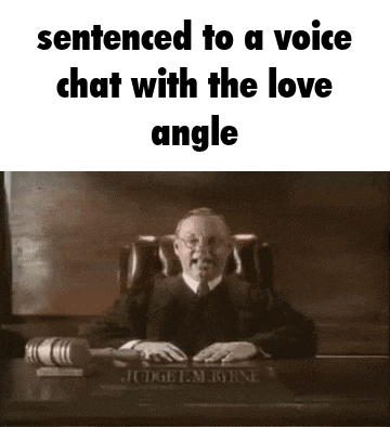 a judge is sitting at a desk in a courtroom and talking to a woman with the love angle .