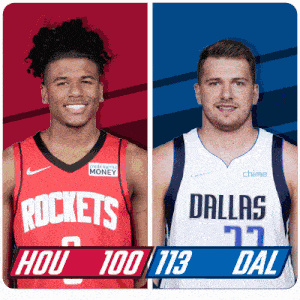 two basketball players from the rockets and dallas are shown