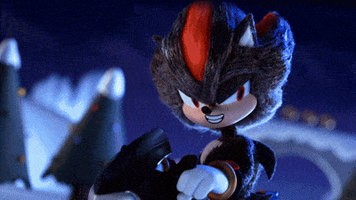 shadow the hedgehog from sonic the hedgehog is smiling