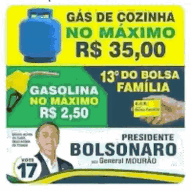 a man is holding a gas pump next to a sign that says gas de cozinha
