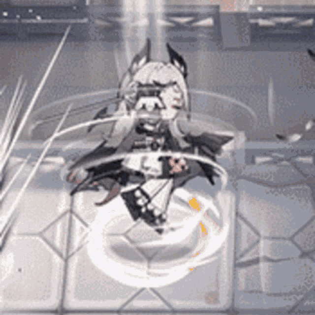 a cartoon character is flying through the air in a game .