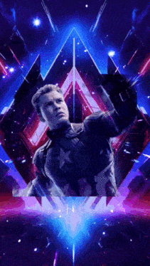 a captain america poster with a purple background