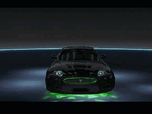 a black car with a license plate that says wpft
