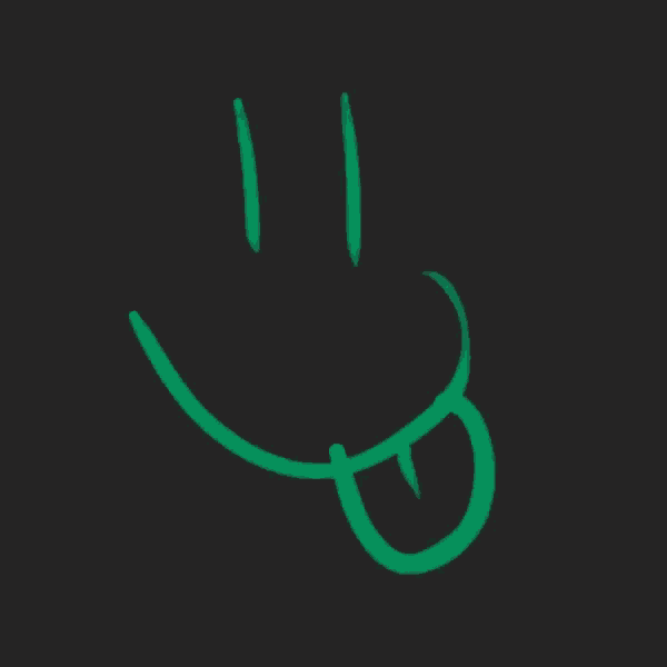 a green glow in the dark smiley face with its tongue sticking out