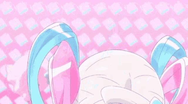 a girl in a school uniform is drinking a soda from a can on a pink background .