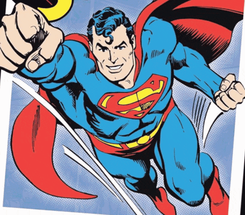 a comic book illustration of superman with a cape