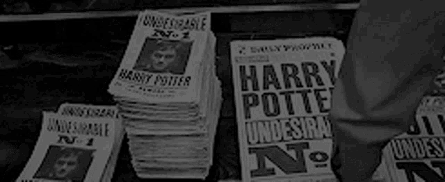 a stack of harry potter undesirable no 1 newspapers