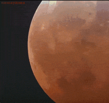 a close up of a red planet with the words deiostudios in the upper right corner