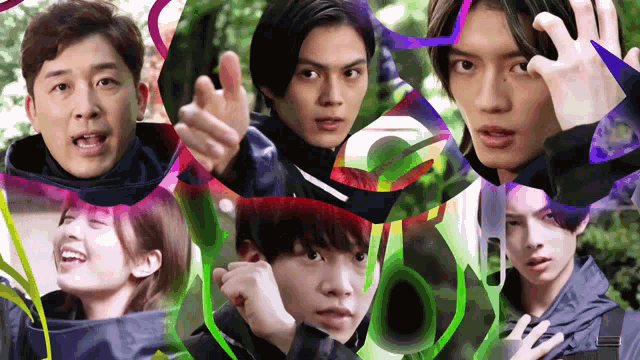 a group of young men and women are standing next to each other in a collage .