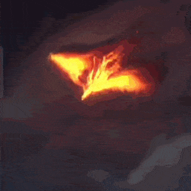 a close up of a fire flame on a dark background