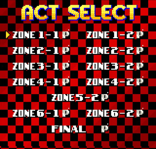 a red and black checkered background with the words act select on top