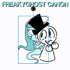 a picture of a freaky ghost canon with an explosion in the background