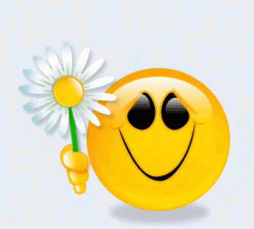 Greetings Emoji Offering A Daisy GIF - Greetings Emoji Offering A Daisy Animated Greetings GIFs