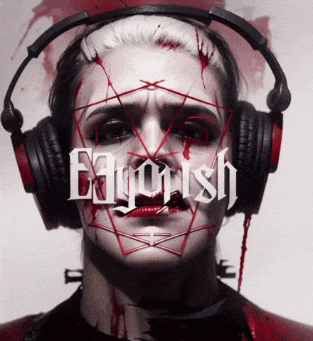 a woman wearing headphones with the word egorish written on it