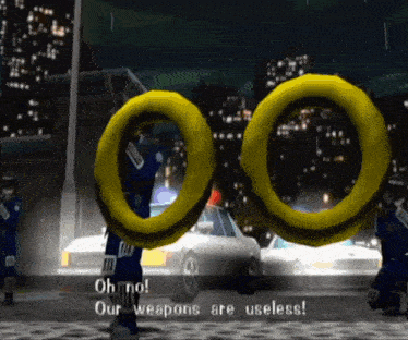 Sonic Adventure Oh No Our Weapons Are Useless GIF - Sonic Adventure Oh No Our Weapons Are Useless Retreat All Personnel Fall Back GIFs