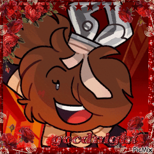 a picture of a cartoon character that says good night