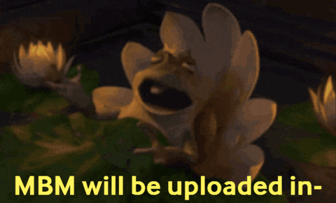 a frog is sitting on a flower with the words mbm will be uploaded in