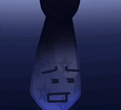 a cartoon drawing of a tie with a face on it